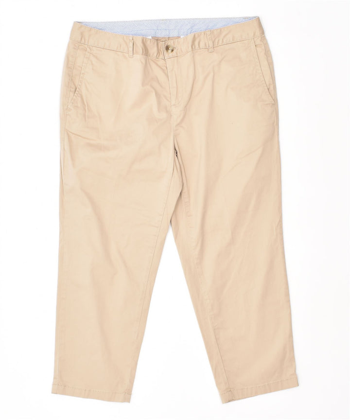 L.L.BEAN Womens Slim Chino Capri Trousers US 12 XL W34 L22 Beige | Vintage | Thrift | Second-Hand | Used Clothing | Messina Hembry 