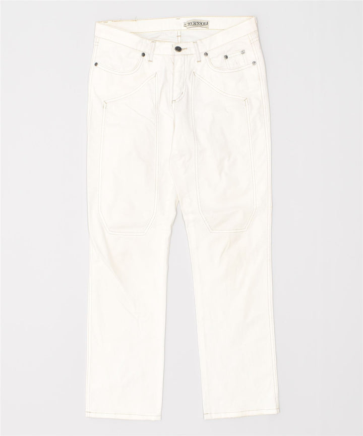 JECKERSON Womens Straight Casual Trousers W30 L29 White | Vintage | Thrift | Second-Hand | Used Clothing | Messina Hembry 