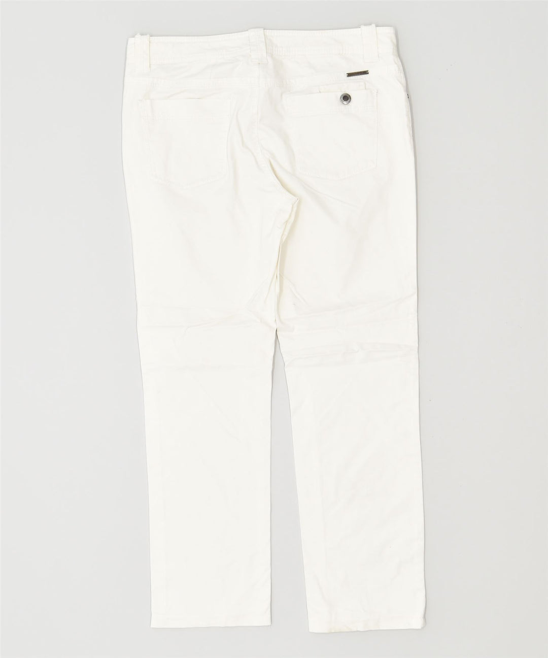 MASSIMO DUTTI Womens Straight Casual Trousers W32 L27 White | Vintage | Thrift | Second-Hand | Used Clothing | Messina Hembry 
