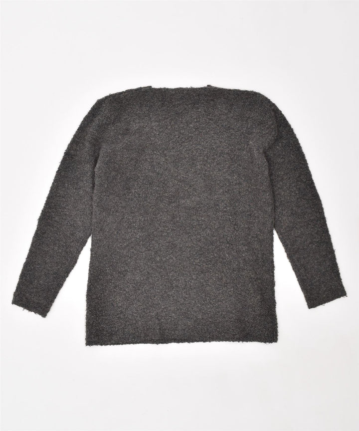 O.O.P.S. JEANS Womens V-Neck Jumper Sweater UK 14 Medium Grey Acrylic | Vintage | Thrift | Second-Hand | Used Clothing | Messina Hembry 