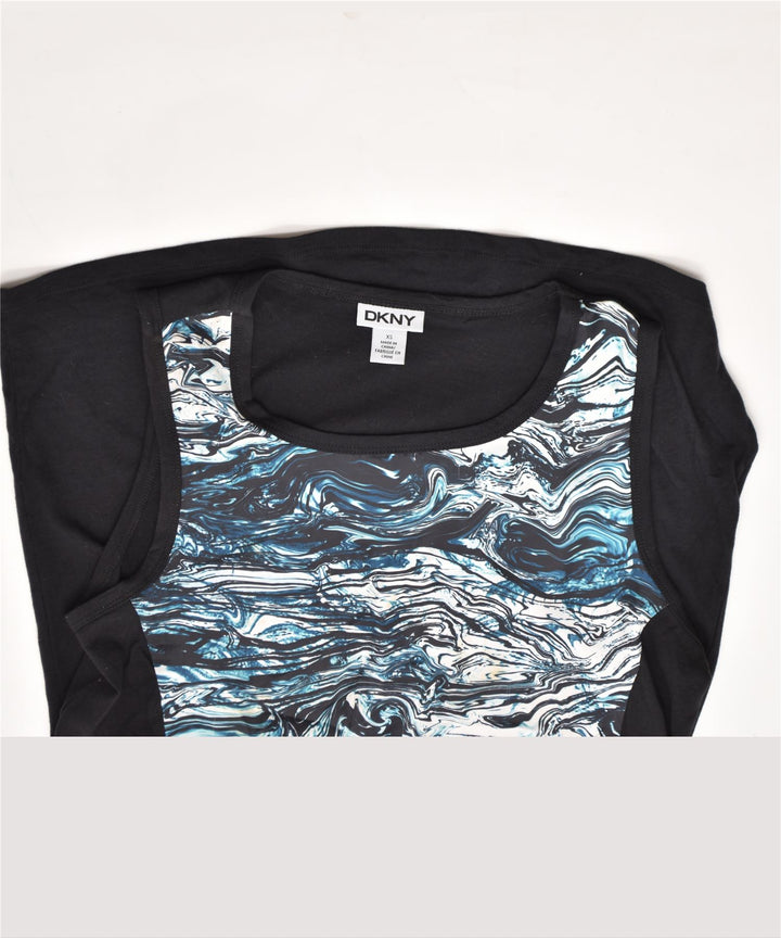 DKNY Womens Vest Top UK 6 XS Black Cotton | Vintage | Thrift | Second-Hand | Used Clothing | Messina Hembry 