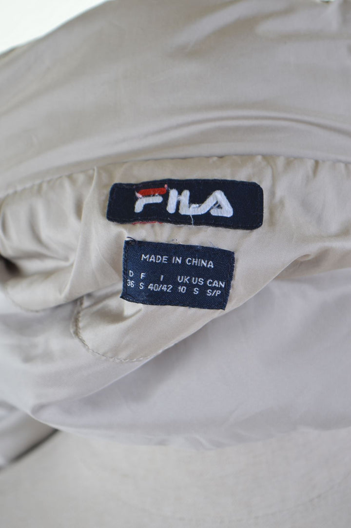 FILA Womens Padded Jacket UK Size 10 Small Beige Polyester Vintage - Second Hand & Vintage Designer Clothing - Messina Hembry