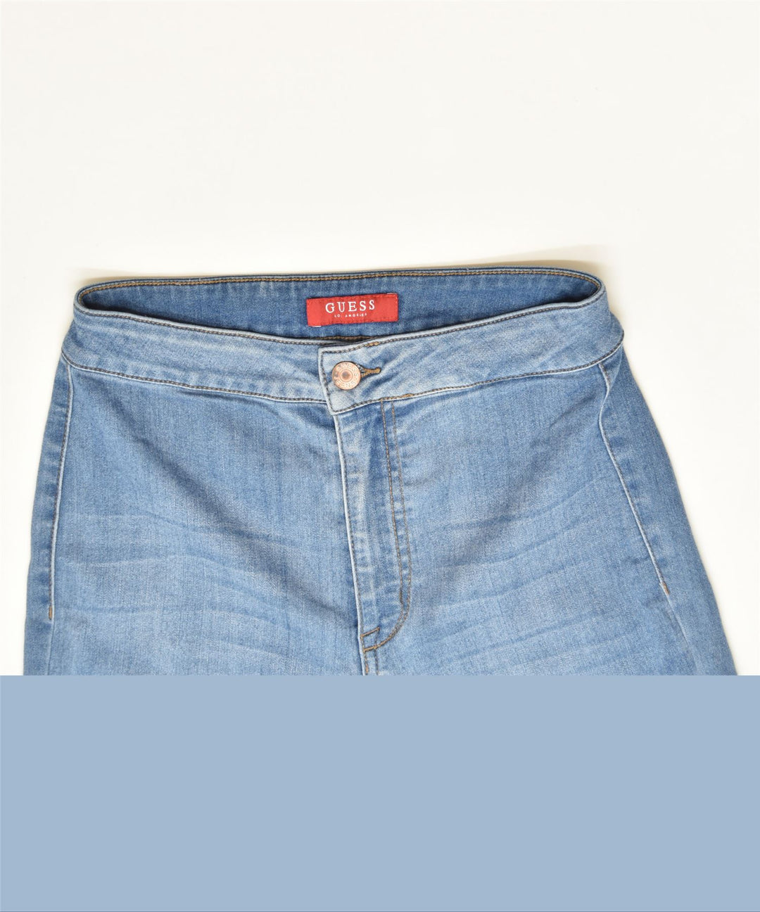 GUESS Womens Distressed Skinny Jeans W26 L29 Blue Classic | Vintage | Thrift | Second-Hand | Used Clothing | Messina Hembry 
